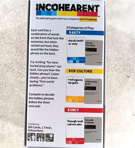 incoherent game example|incohearent adult party game.